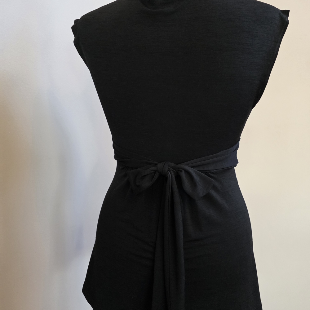 Wrapper Black V-Neck Blouse With Embellished Waist - image 6
